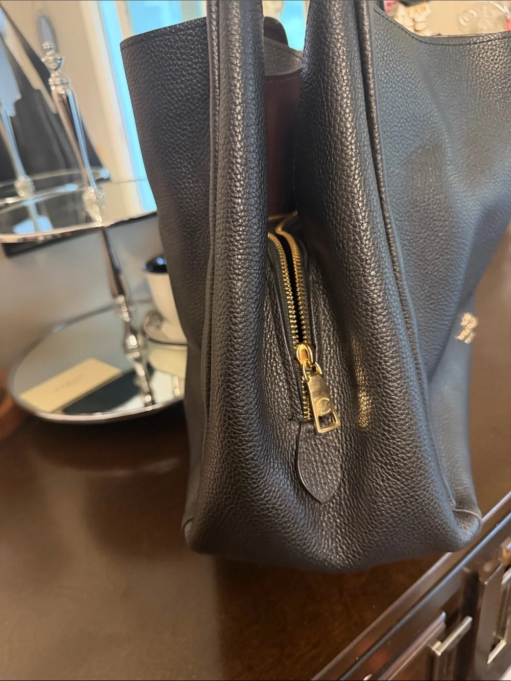 Coach Hadley Black Leather Tote Bag - Classic Everyday Carry EUC